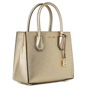 Michael Kors metallic leather gold-pebbled bag